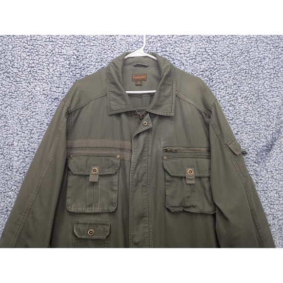 Boulder Creek Trading Co. Cargo Jacket Mens XLT Full Zip Hiking Military Green - Picture 3 of 14